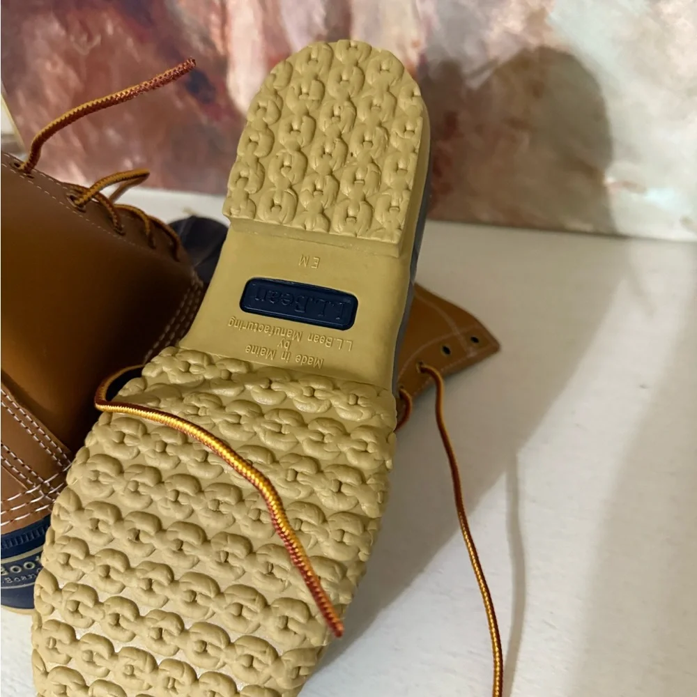 Brown and Navy Duck Boots LL Bean- NEW - Picture 4 of 5
